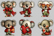 Whimsical Valentine s Koala Clipart, an Illustration by Sublimation Artist (Thumbnail 4 of 6)