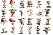 25 Reindeer Clipart Set, an Animal Illustration by Pati Charm Studio (Thumbnail 2 of 8)