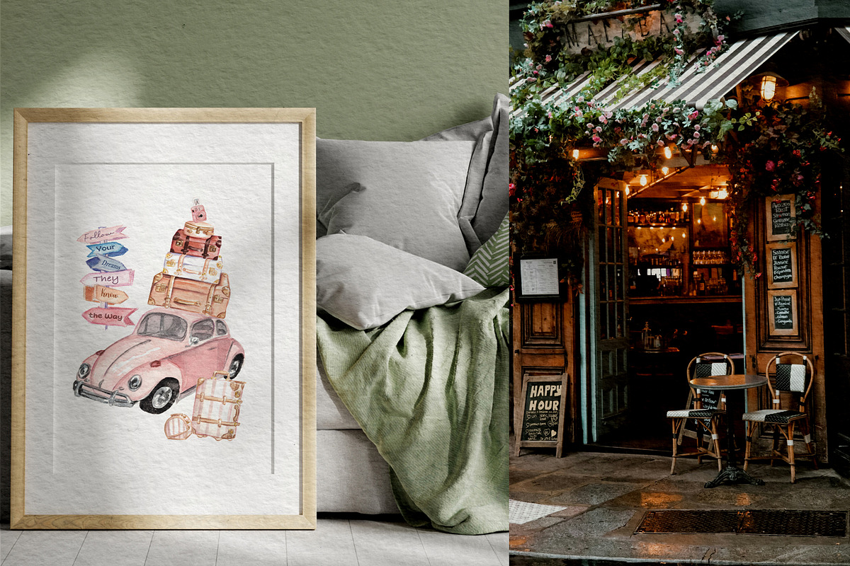 Watercolour Paris Travel Clip art, a Decorative Illustration by HabitusDesigns (Photo 7 of 8)