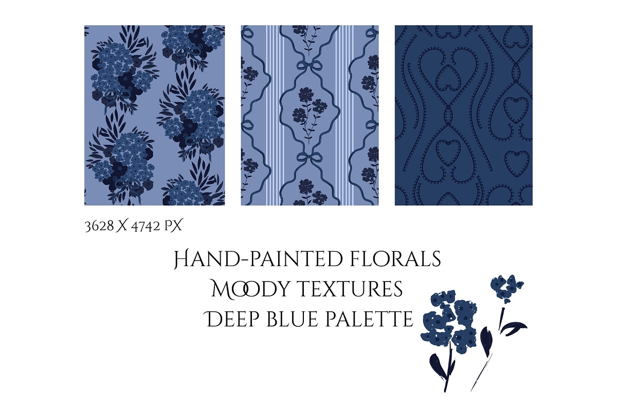 Bedtime florals. Midnight Patterns, a Pattern Graphic by PaperJamLab (Photo 3 of 13)