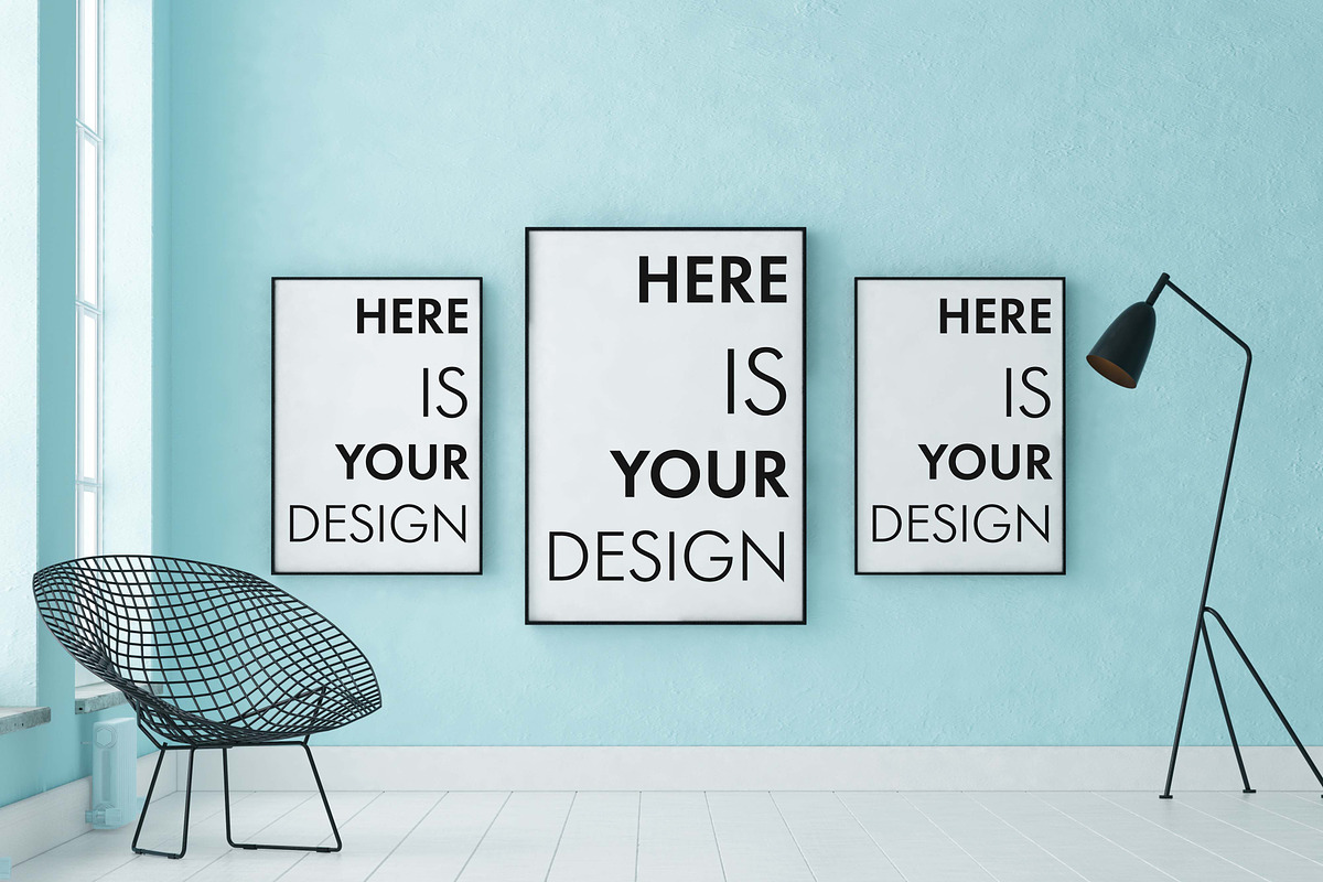 4 mockups interior loft style, a Print Template by FilL239 (Photo 8 of 9)