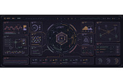 Dark HUD interface with hexagon, a Technology Illustration by ZinetroN (Thumbnail 1 of 3)