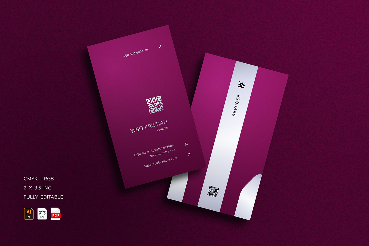 5 in 1 Vertical Luxury Business Card, a Business Card Template by Ctrl space studio (Photo 4 of 6)