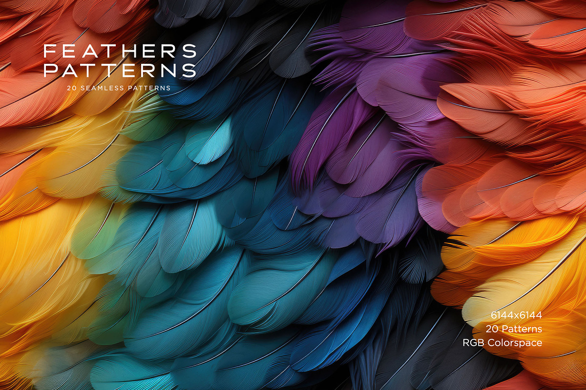 Feather Patterns: Seamless Patterns, a Pattern Graphic by RuleByArt (Photo 11 of 15)