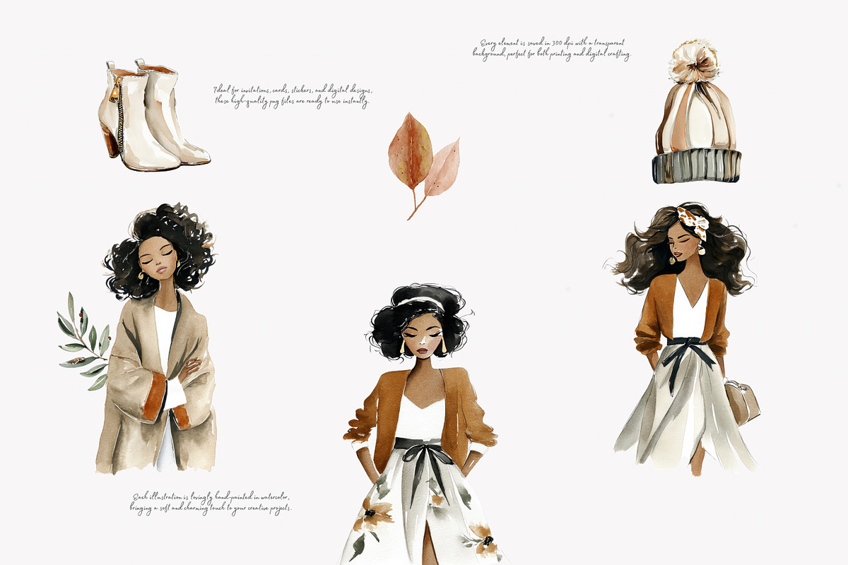 Autumn watercolor clipart set, a Decorative Illustration by Patishop Art (Photo 4 of 9)
