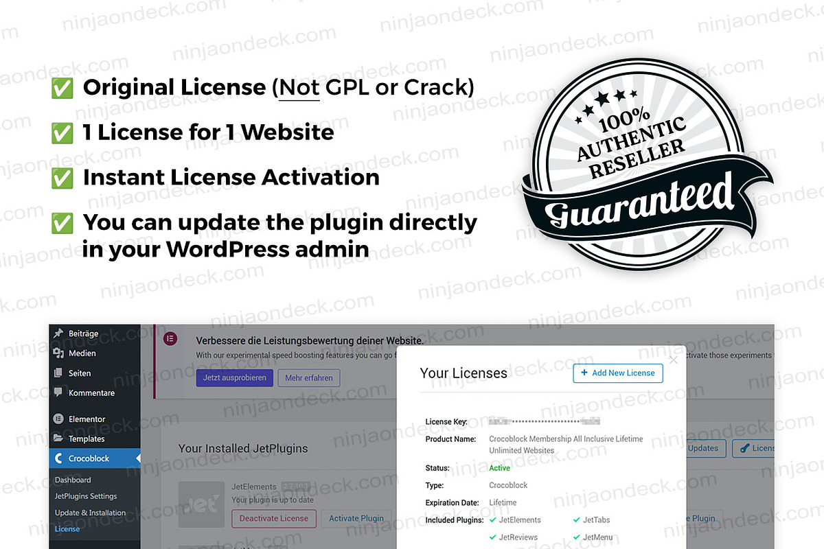 Crocoblock JetPlugins Official License preview 2