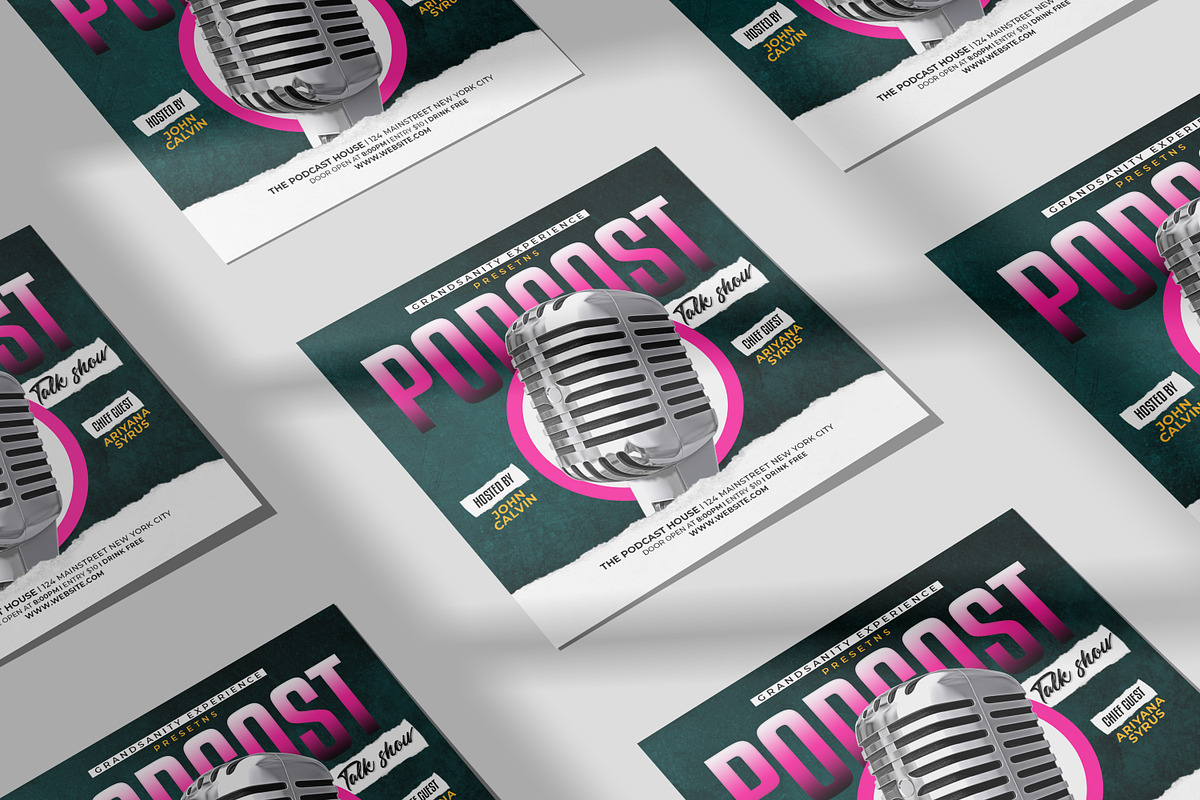 Talk show social media podcast flyer, a Social Media Template by MnGfx (Photo 2 of 4)