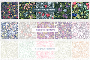 Floral Thickets Vector Patterns