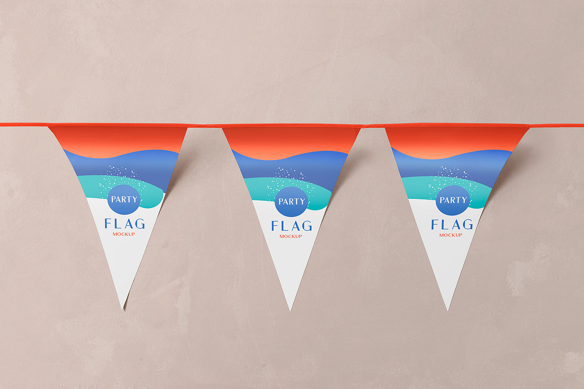 Bunting Flag Mockup, a Product Mockup by PixelVoyager (Photo 4 of 7)