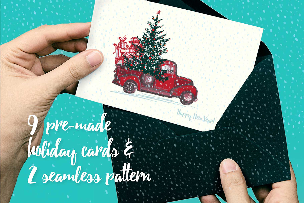 Set of sketch Christmas tree and car, a Decorative Illustration by Zimages (Photo 3 of 7)