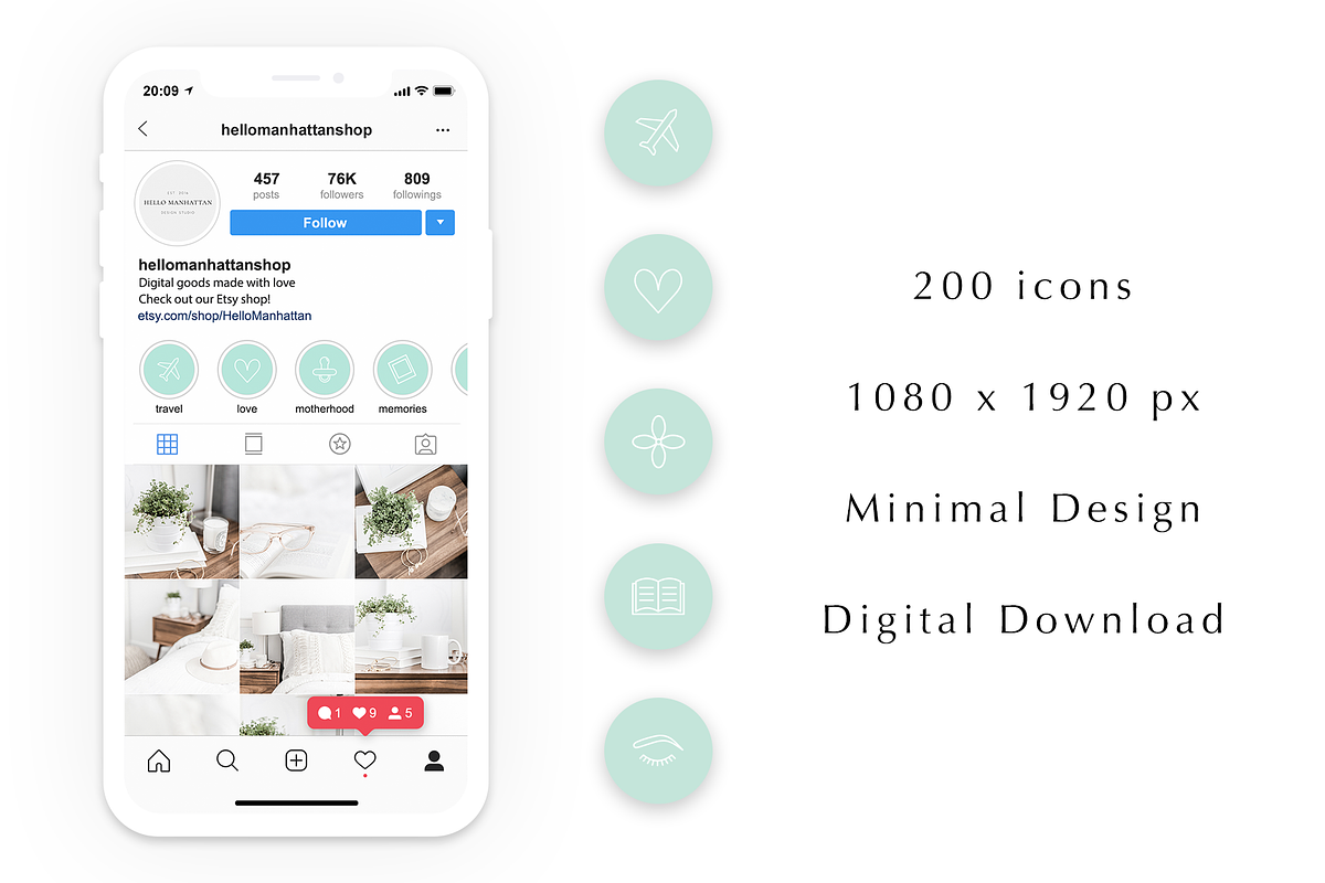 200 Instagram Story Highlight Icons, a Social Media Template by Blog&Glow (Photo 4 of 4)