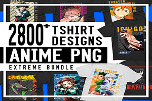 2800 Anime PNG T-shirt Designs