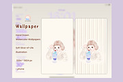 Cream Soda Watercolor Wallpaper Pack, a Person Illustration by Annyillustration (Thumbnail 3 of 4)