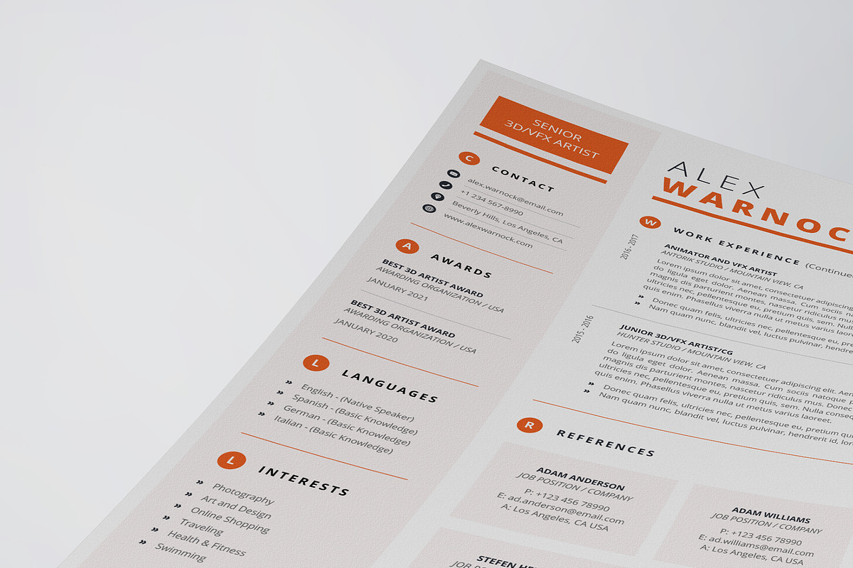 Clean Resume/CV Template, a Resume Template by theresumepark (Photo 3 of 5)