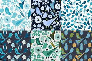 Set Of 6 Seamless Spring Patterns