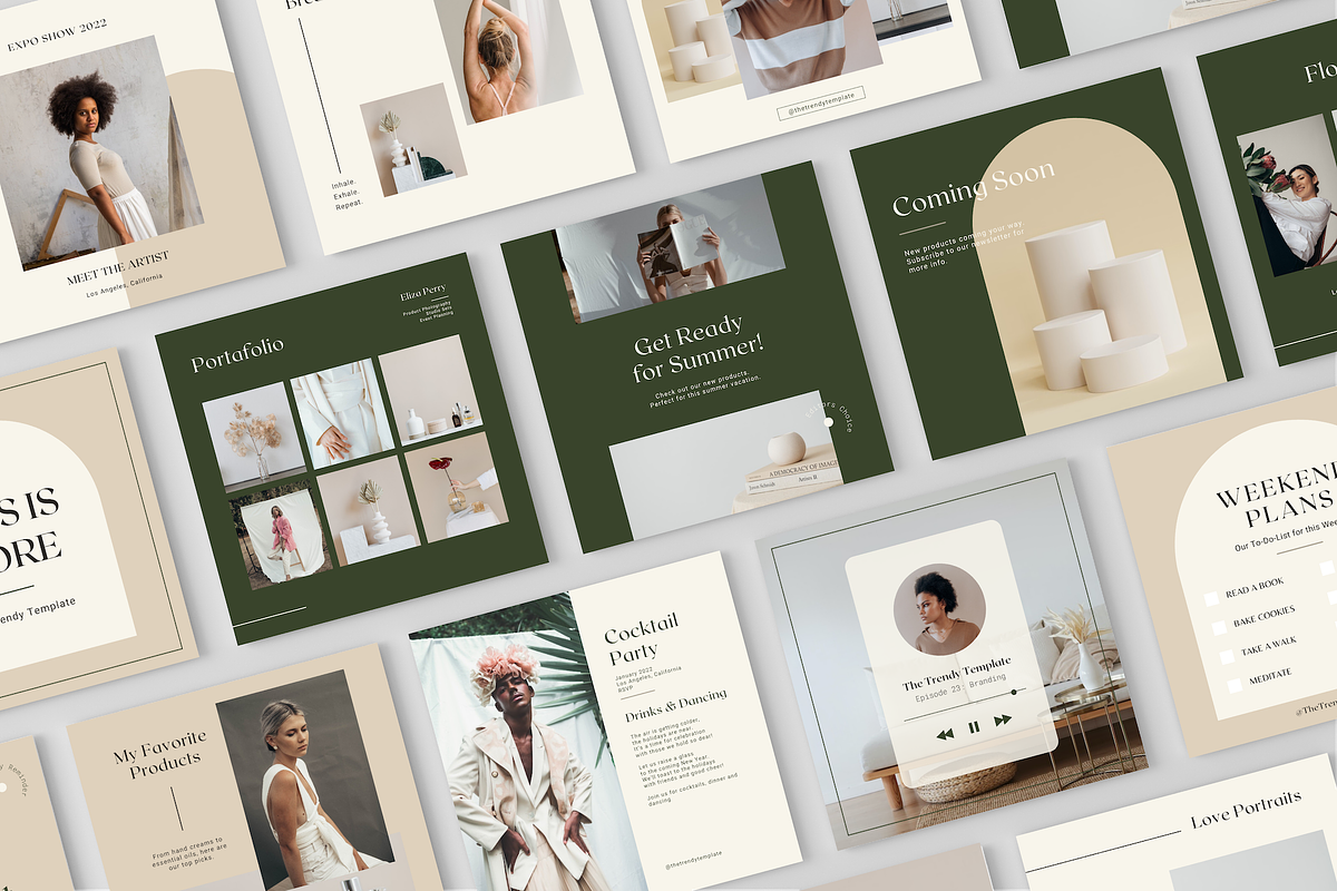 Minimalist Olive Instagram Template, a Social Media Template by thetrendytemplate (Photo 2 of 5)
