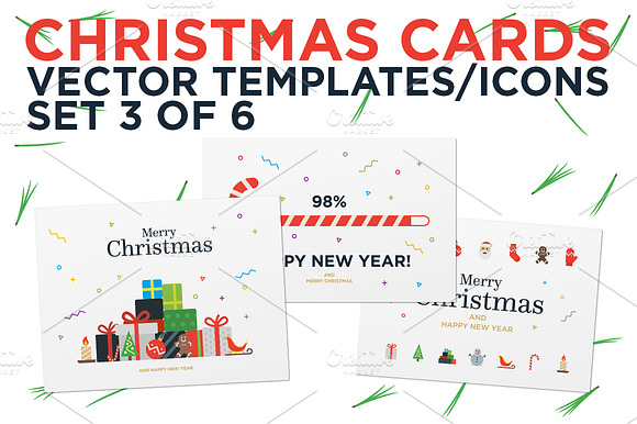 Christmas Cards Set 3 Of 6