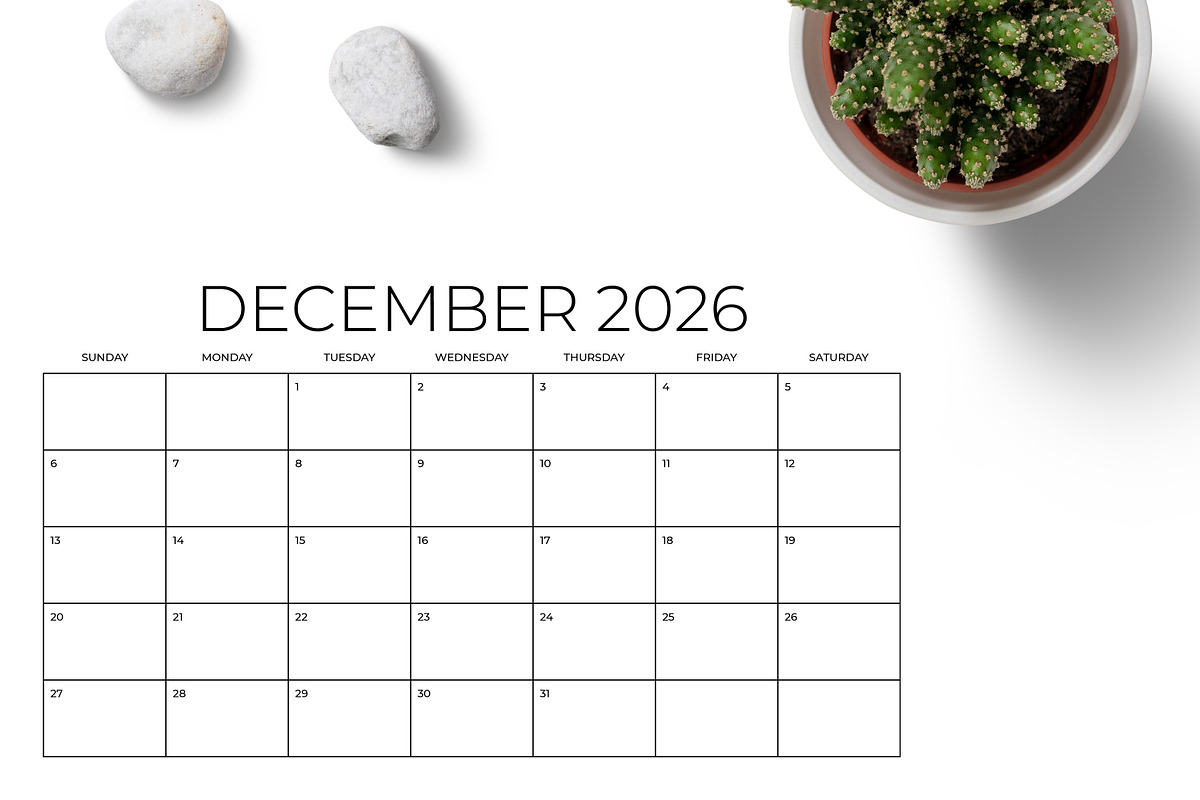 2026 8.5x11 Inch Blank Calendar Temp, a Stationery Template by Running With Foxes (Photo 8 of 8)
