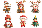 Christmas Boys Clipart, an Illustration by DreamArtGraphic (Thumbnail 2 of 6)