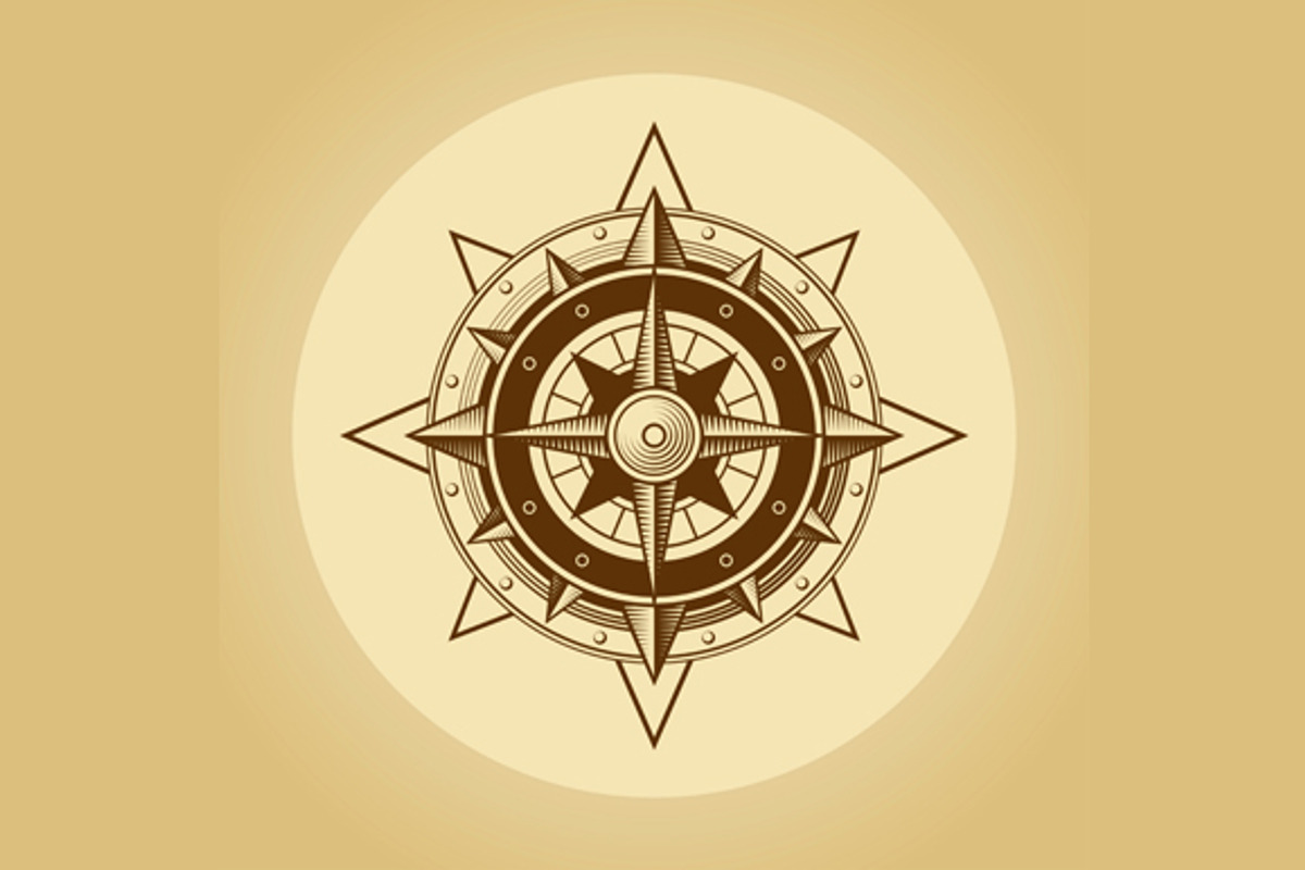 Wind rose in old retro style, an Object Graphic by in8finity | Creative ...