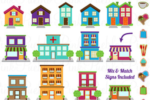 Town, City, Village Clipart & Vector