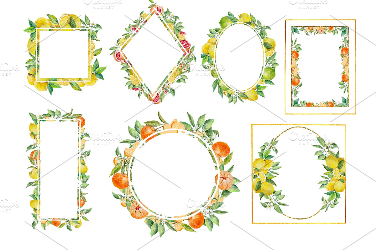 Citrus set, Watercolor clipart., an Object Illustration by AkvarelRiver (Photo 4 of 10)