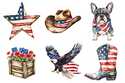 4th of July Rustic Patriotic Clipart, an Illustration by SinaCreation (Thumbnail 3 of 5)