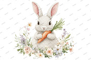 Watercolor Floral Easter Bunny, an Illustration by Designking (Thumbnail 1 of 6)