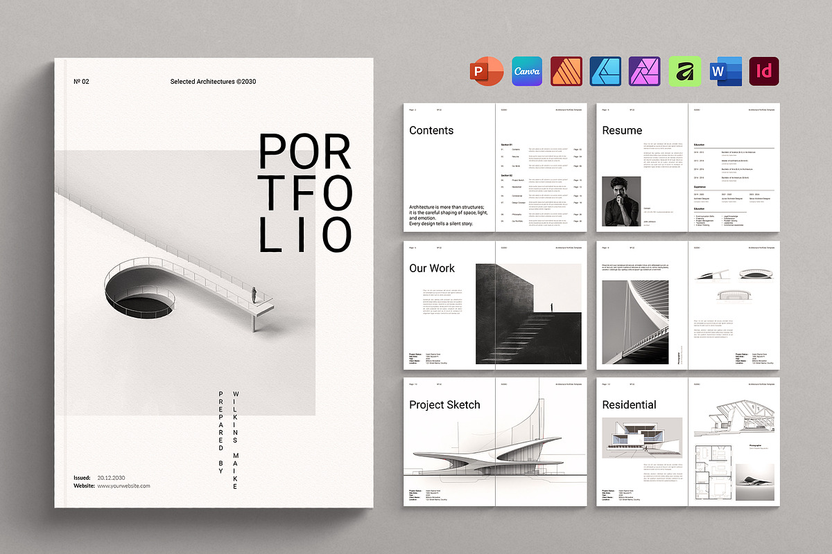 Architecture Portfolio Template, a Brochure Template by DesignCrest (Photo 1 of 18)