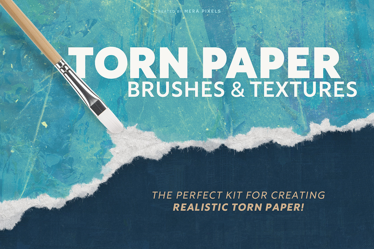 Torn Paper Brushes & Textures, a Brush Add-On by Mera Pixels (Photo 1 of 8)