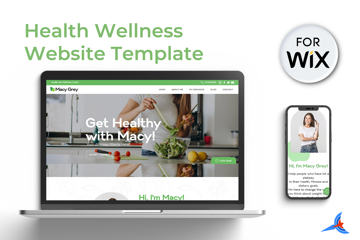 Health & Wellness Website for Wix, a Landing Page Template by Parrot Designs (Photo 1 of 4)