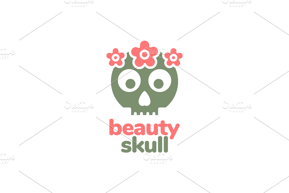 beauty skull face flower head logo, a Branding & Logo Template by devastd