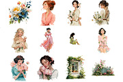 Watercolor Romantic Spring Clipart, an Illustration by DreamArtGraphic (Thumbnail 2 of 4)
