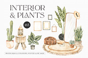 Watercolor Interior, decor & plants, a Decorative Illustration by Kate Macate (Thumbnail 1 of 10)