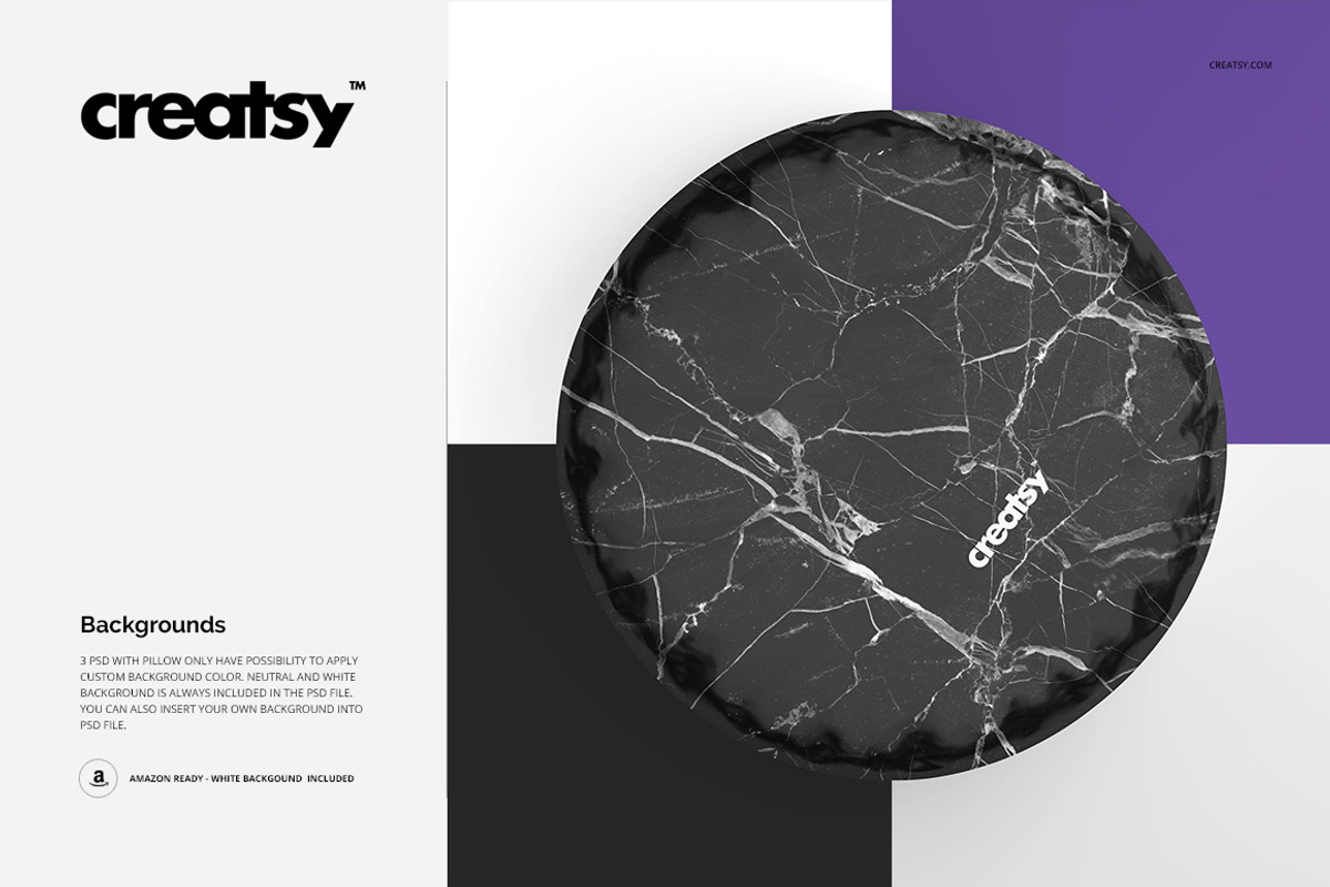 Round Shiny Fabric Pillow Mockup Set, a Product Mockup by creatsy2 (Photo 5 of 7)