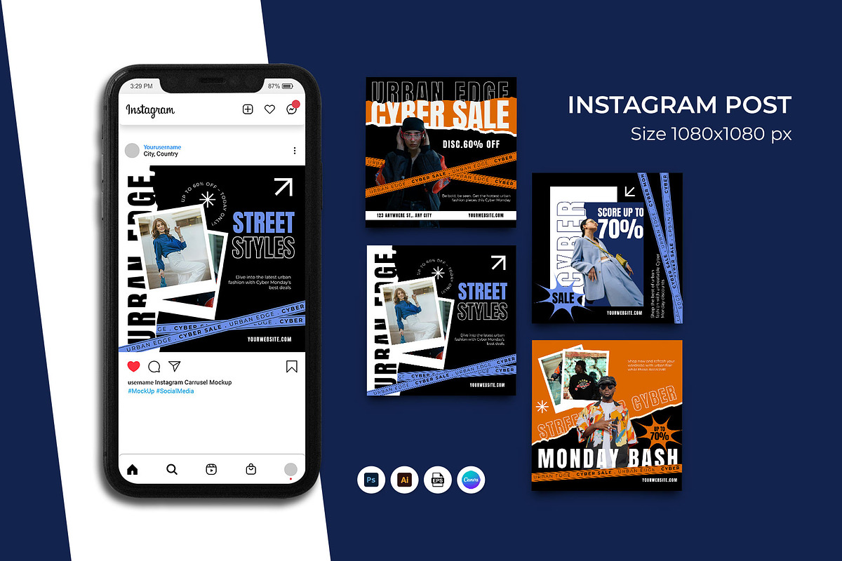 Urban Cyber Sale Instagram Post, a Social Media Template by Artnivora.Std (Photo 2 of 3)