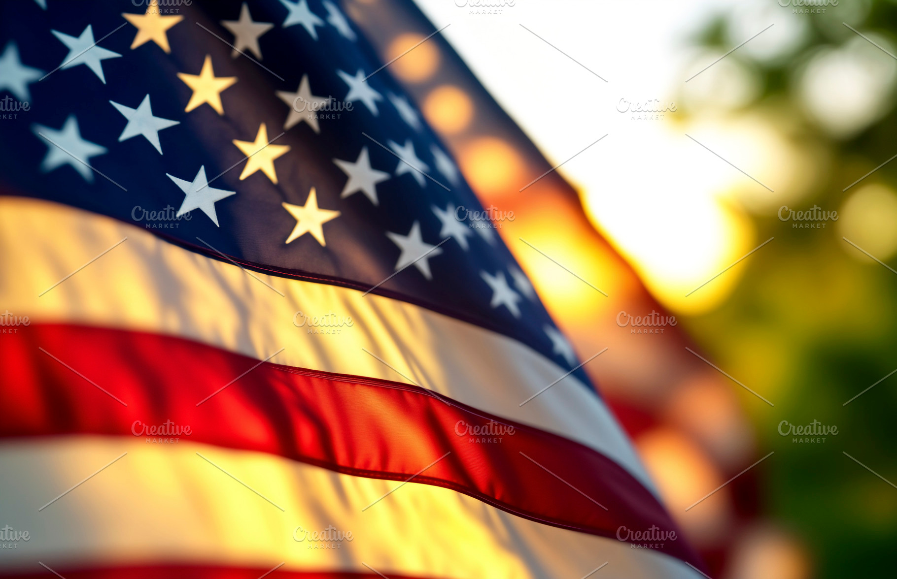 American flag waving in the wind, a Photo by rarrarorro