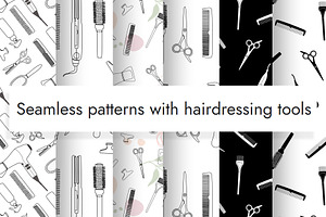 Seamless Patterns Of A Hair Salon