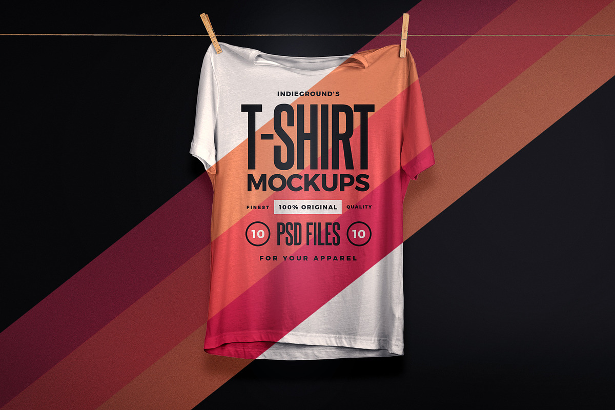 Studio T-Shirt Mockups, a Shirt Mockup by Indieground Design Inc. (Photo 1 of 6)