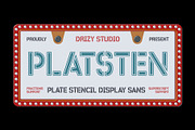 Platsten - Plate Stencil Font, a Sans Serif Font by Drizy (Thumbnail 1 of 10)