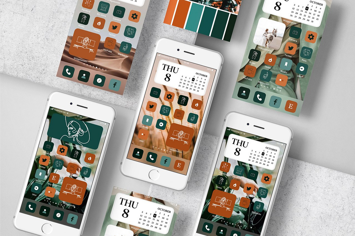 Green Boho Aesthetic iOS 14 icons, an Icon by velychko.ua (Photo 9 of 9)