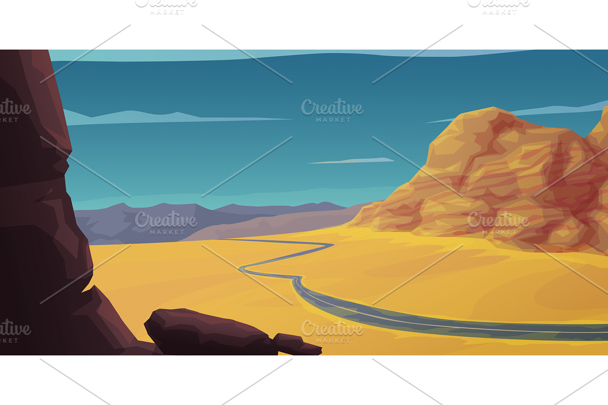 A rocky desert landscape with, an Illustration by IfH