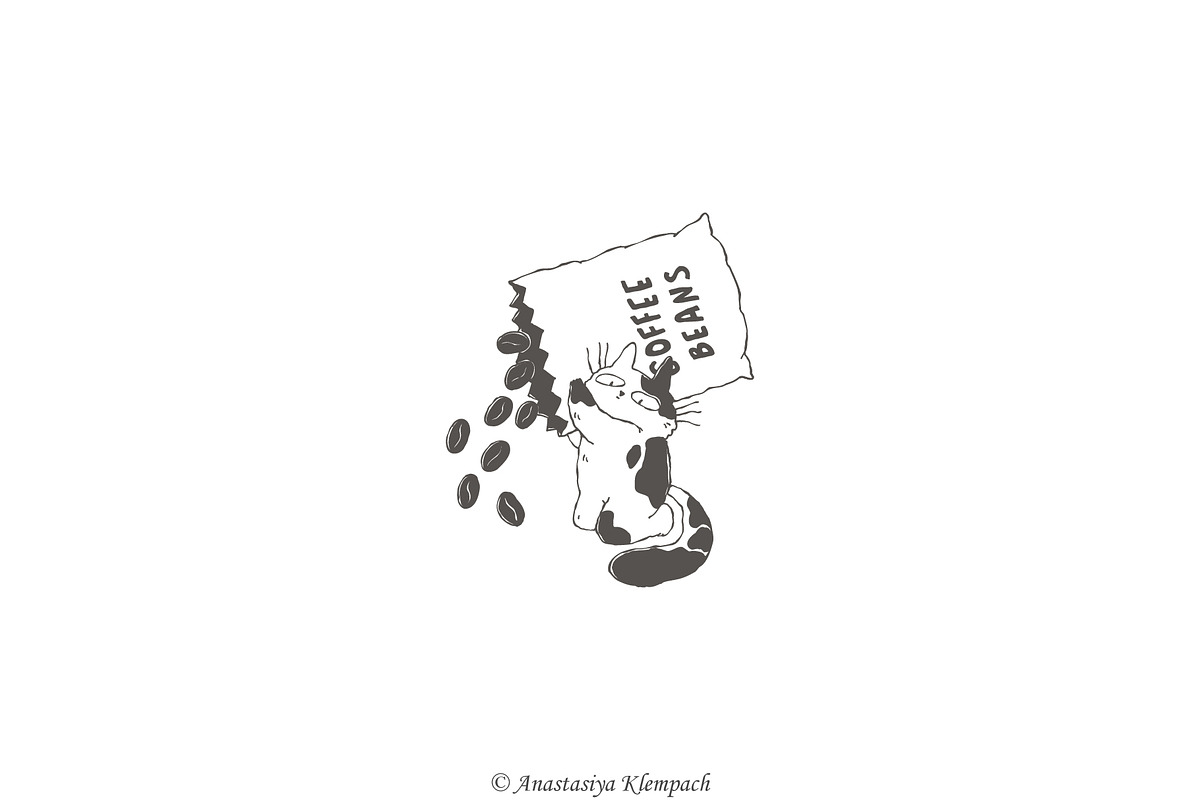 Purrfect Barista Hand Drawn Clipart, an Illustration by Anastasiya Klempach (Photo 5 of 13)