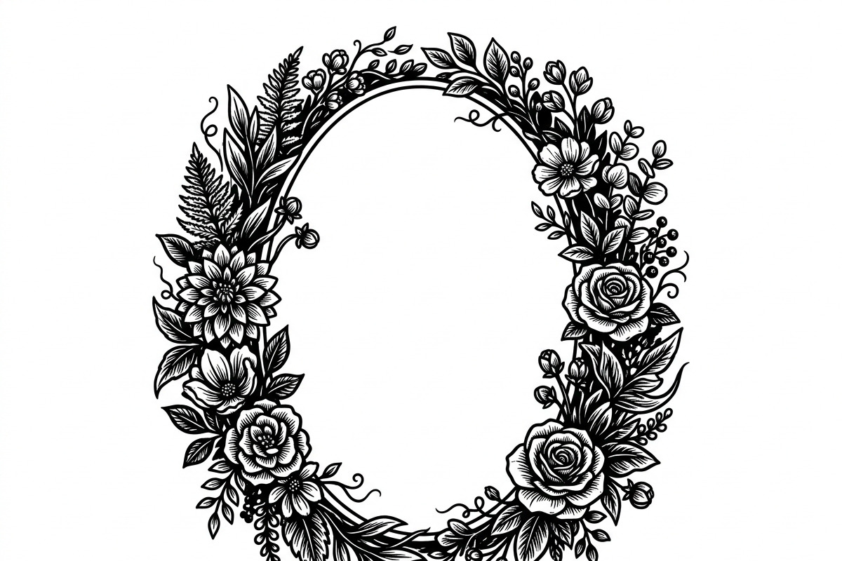 50 Elegant Floral Oval Mirror Frame, a Decorative Illustration by Amazin_art (Photo 18 of 40)