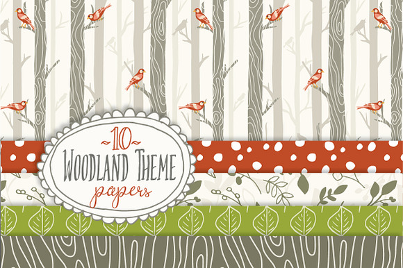 Woodland - Seamless Pattern Papers preview 6