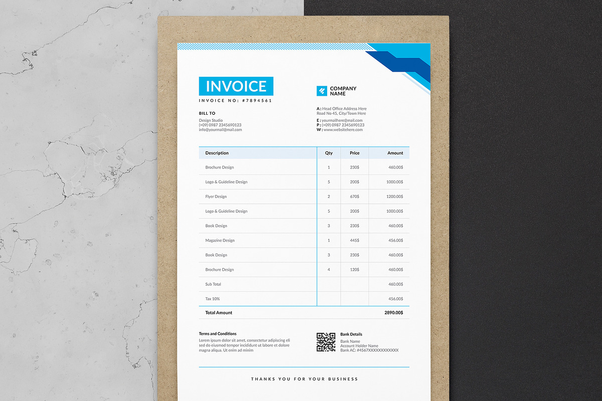 Minimal Invoice Template | Word preview 2