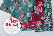 Christmas Mermaids Seamless Patterns, a Pattern Graphic by KaramfilaS (Thumbnail 2 of 19)