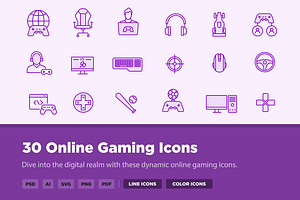 30 Online Gaming Icons