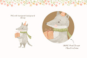 Woodland Birthday Watercolor Animals, an Animal Illustration by ElenaPlatovaArt (Thumbnail 13 of 22)