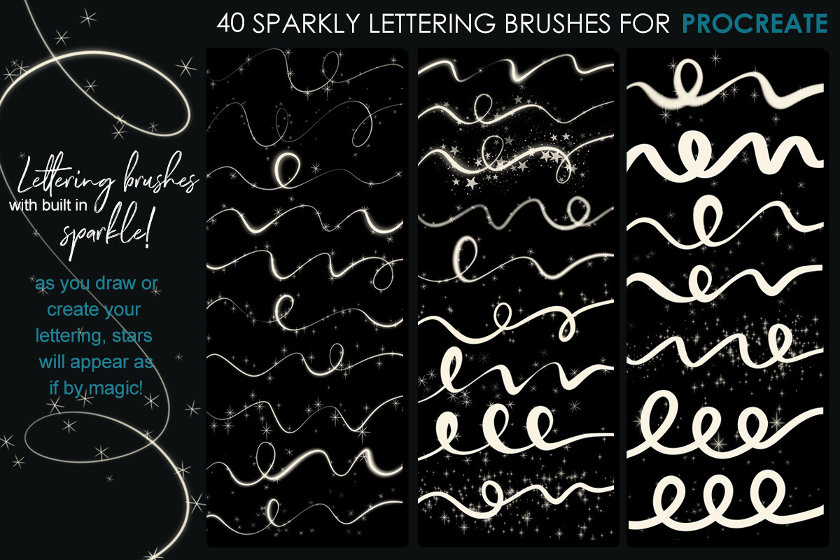 Magic Lettering Procreate Brushes, a Brush Add-On by Studio Kitsch (Photo 5 of 10)